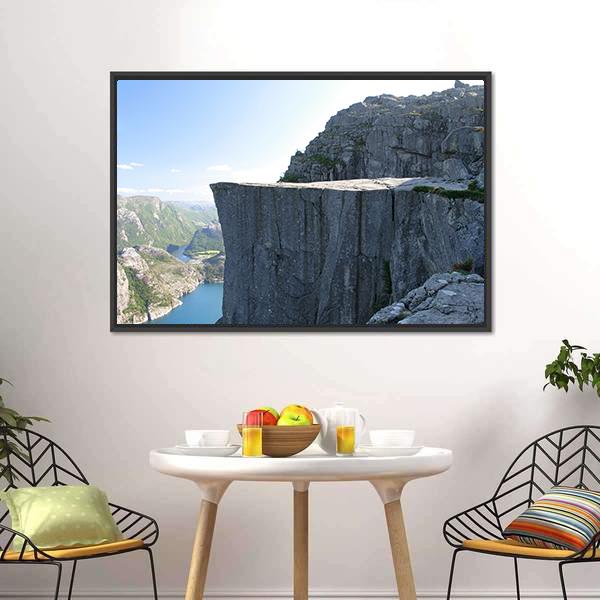 Cliff Of The Norwegian Mountains Canvas Wall Art-3 Horizontal-Gallery Wrap-25" x 16"-Tiaracle
