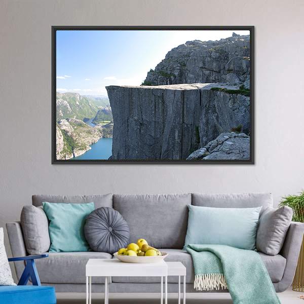 Cliff Of The Norwegian Mountains Canvas Wall Art-3 Horizontal-Gallery Wrap-25" x 16"-Tiaracle