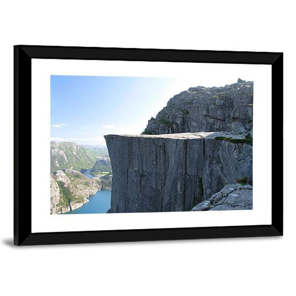 Cliff Of The Norwegian Mountains Canvas Wall Art-3 Horizontal-Gallery Wrap-25" x 16"-Tiaracle
