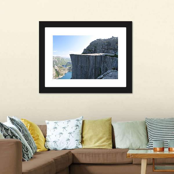 Cliff Of The Norwegian Mountains Canvas Wall Art-3 Horizontal-Gallery Wrap-25" x 16"-Tiaracle