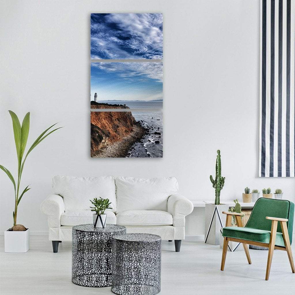 Cliff On Sea Ocean Vertical Canvas Wall Art-1 Vertical-Gallery Wrap-12" x 24"-Tiaracle