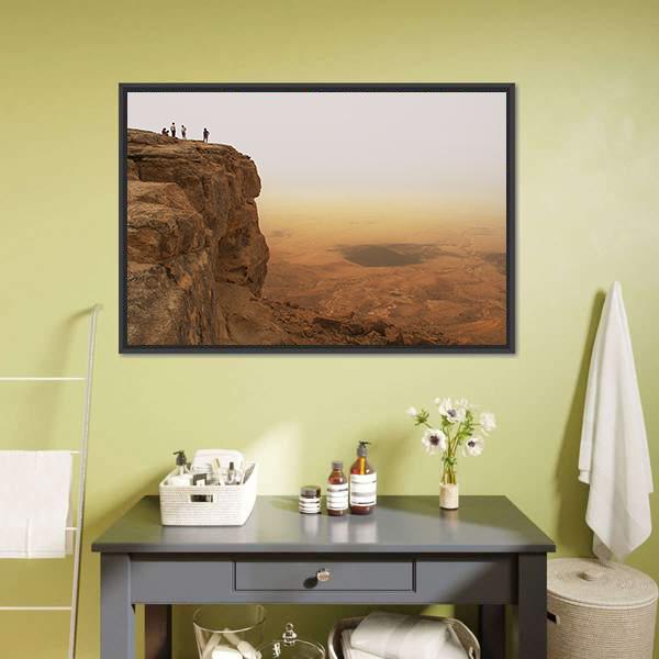 Cliff Over Ramon Crater Canvas Wall Art-3 Horizontal-Gallery Wrap-25" x 16"-Tiaracle