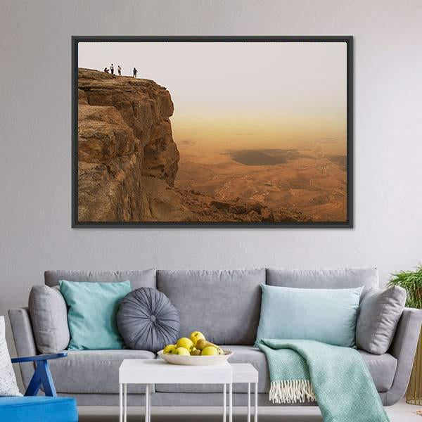Cliff Over Ramon Crater Canvas Wall Art-3 Horizontal-Gallery Wrap-25" x 16"-Tiaracle