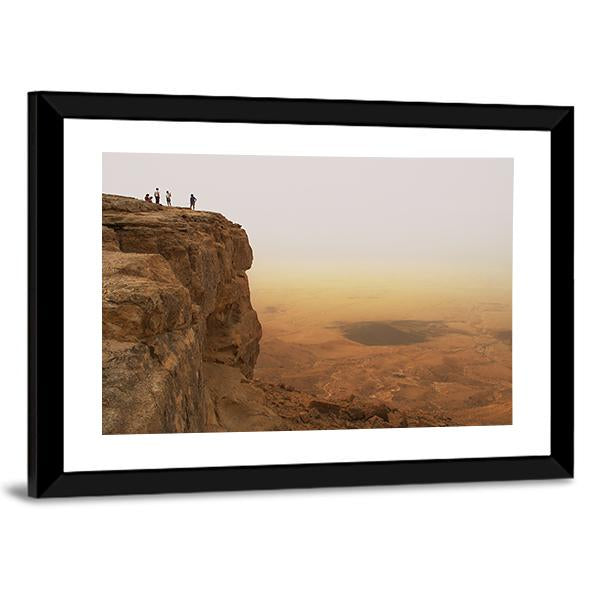 Cliff Over Ramon Crater Canvas Wall Art-3 Horizontal-Gallery Wrap-25" x 16"-Tiaracle