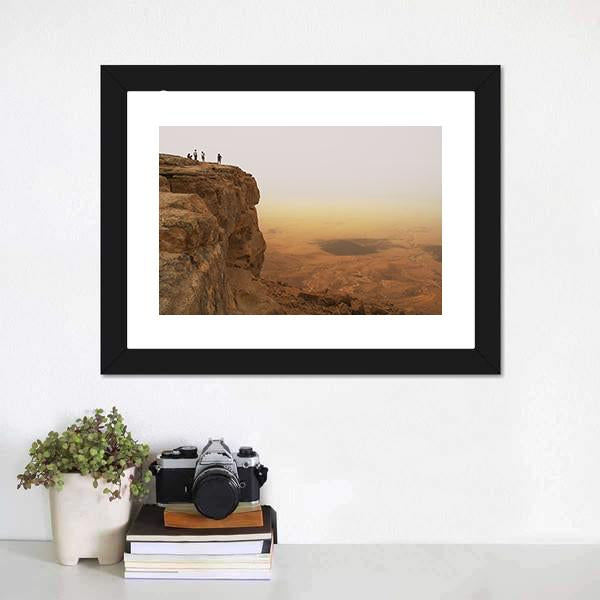 Cliff Over Ramon Crater Canvas Wall Art-3 Horizontal-Gallery Wrap-25" x 16"-Tiaracle