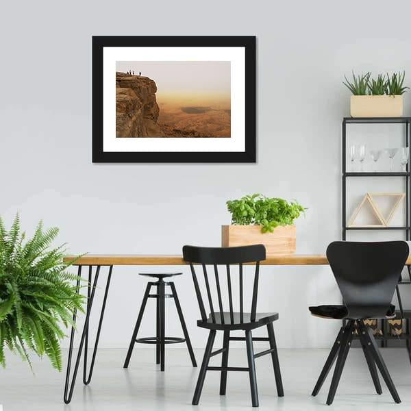 Cliff Over Ramon Crater Canvas Wall Art-3 Horizontal-Gallery Wrap-25" x 16"-Tiaracle