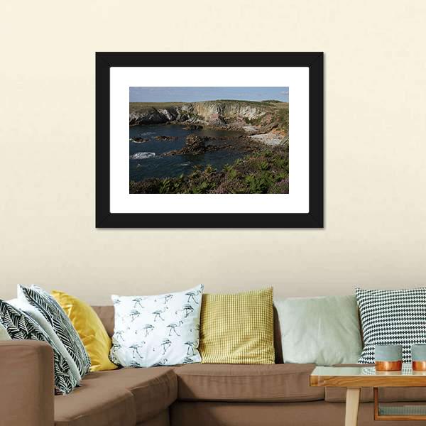 Cliff Top Plants Canvas Wall Art-1 Piece-Framed Print-20" x 16"-Tiaracle