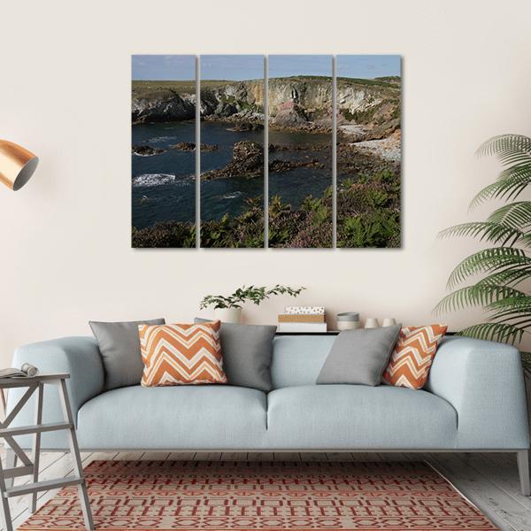 Cliff Top Plants Canvas Wall Art-4 Horizontal-Gallery Wrap-34" x 24"-Tiaracle