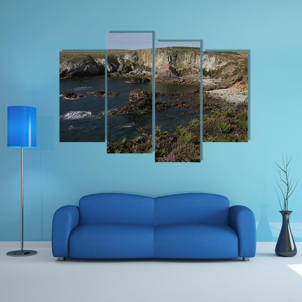 Cliff Top Plants Canvas Wall Art-4 Pop-Gallery Wrap-50" x 32"-Tiaracle