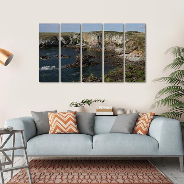 Cliff Top Plants Canvas Wall Art-5 Horizontal-Gallery Wrap-22" x 12"-Tiaracle