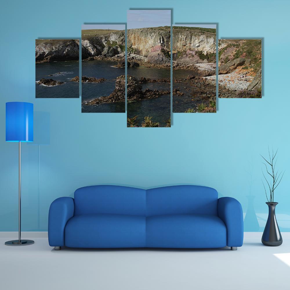 Cliff Top Plants Canvas Wall Art-5 Star-Gallery Wrap-62" x 32"-Tiaracle