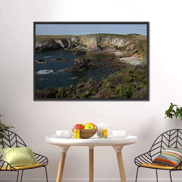 Cliff Top Plants Canvas Wall Art-1 Piece-Floating Frame-24" x 16"-Tiaracle