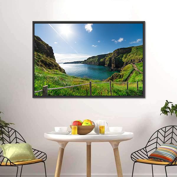 Cliffs In Ireland Canvas Wall Art-3 Horizontal-Gallery Wrap-25" x 16"-Tiaracle