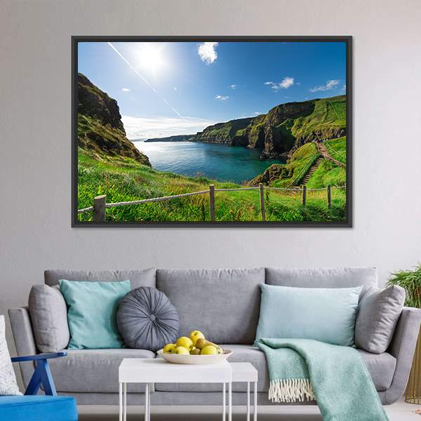 Cliffs In Ireland Canvas Wall Art-3 Horizontal-Gallery Wrap-25" x 16"-Tiaracle