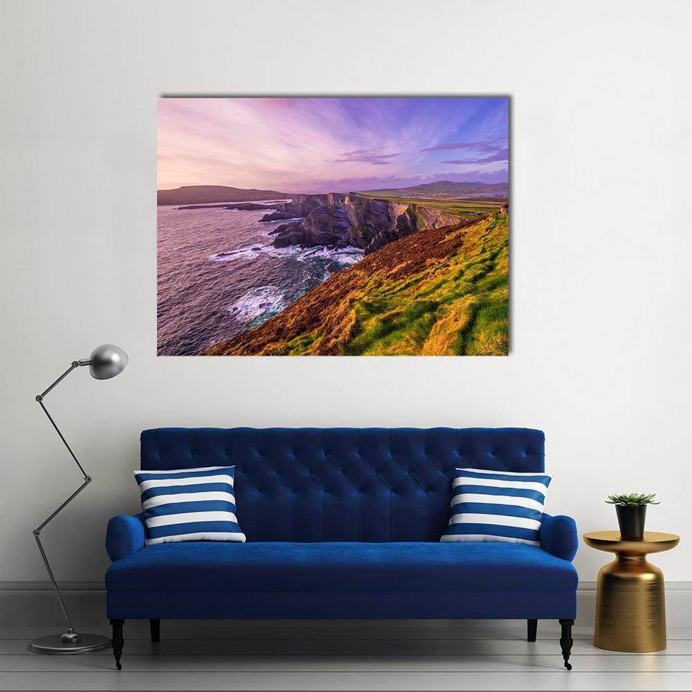 Cliffs Of Kerry Canvas Wall Art-5 Horizontal-Gallery Wrap-22" x 12"-Tiaracle