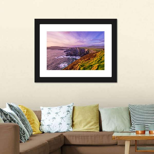 Cliffs Of Kerry Canvas Wall Art-1 Piece-Framed Print-20" x 16"-Tiaracle
