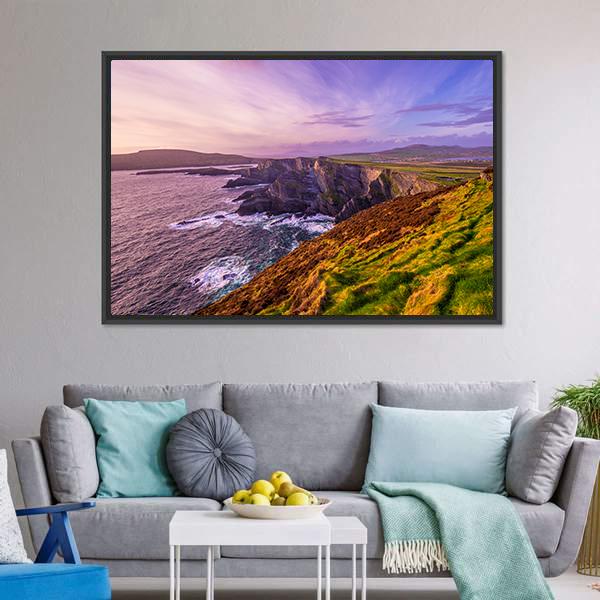 Cliffs Of Kerry Canvas Wall Art-5 Horizontal-Gallery Wrap-22" x 12"-Tiaracle