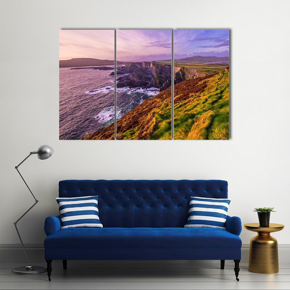 Cliffs Of Kerry Canvas Wall Art-3 Horizontal-Gallery Wrap-37" x 24"-Tiaracle