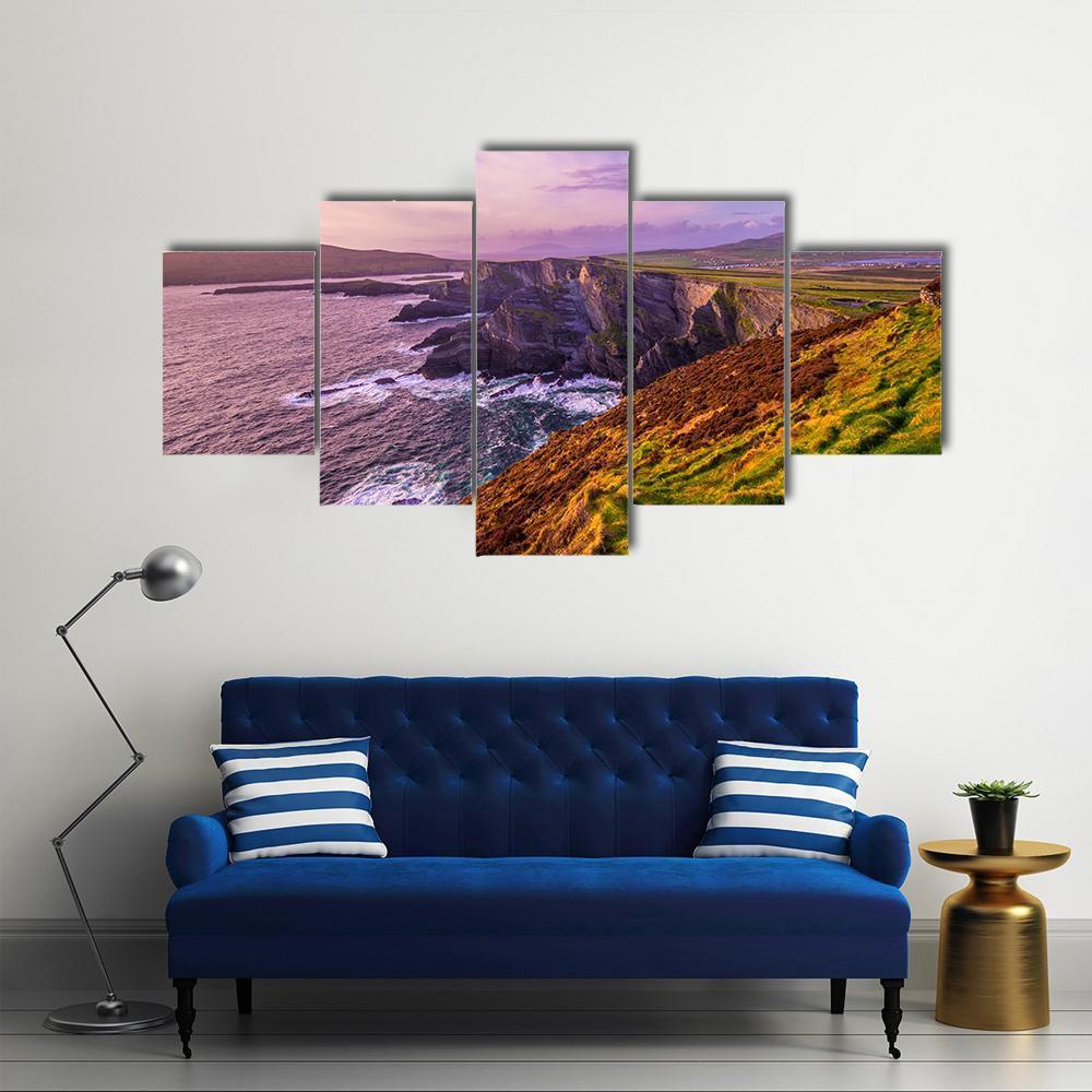 Cliffs Of Kerry Canvas Wall Art-5 Star-Gallery Wrap-62" x 32"-Tiaracle