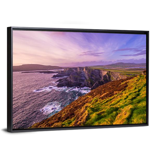 Cliffs Of Kerry Canvas Wall Art-3 Horizontal-Gallery Wrap-25" x 16"-Tiaracle