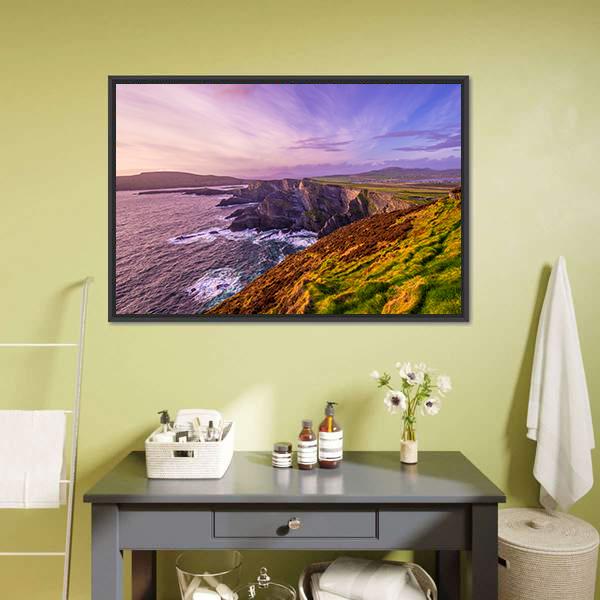 Cliffs Of Kerry Canvas Wall Art-3 Horizontal-Gallery Wrap-25" x 16"-Tiaracle