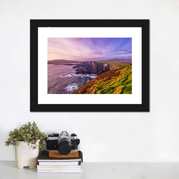 Cliffs Of Kerry Canvas Wall Art-3 Horizontal-Gallery Wrap-25" x 16"-Tiaracle