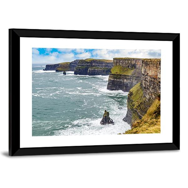 Cliffs Of Moher In Ireland Canvas Wall Art-3 Horizontal-Gallery Wrap-25&quot; x 16&quot;-Tiaracle