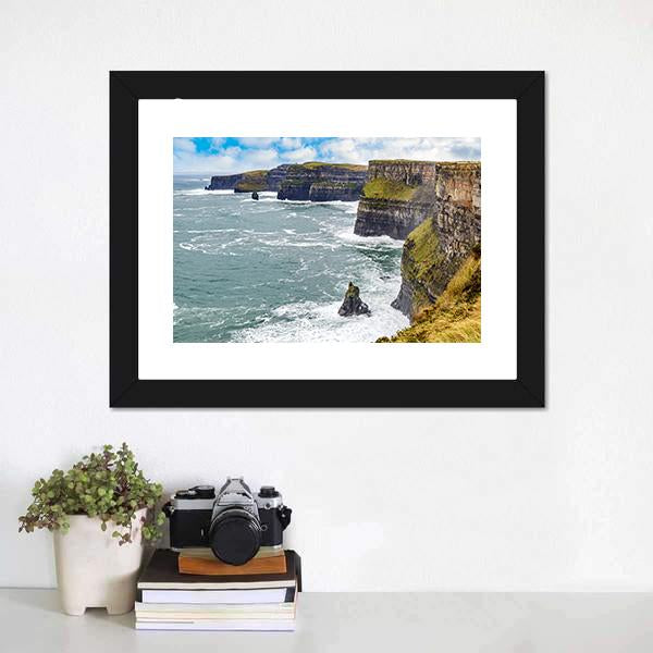 Cliffs Of Moher In Ireland Canvas Wall Art-3 Horizontal-Gallery Wrap-25&quot; x 16&quot;-Tiaracle