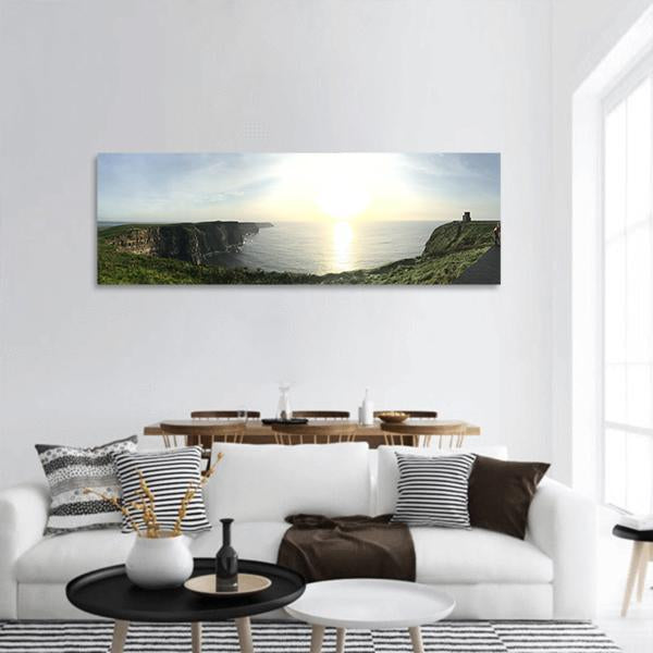 Moher Cliffs Ireland Panoramic Canvas Wall Art-1 Piece-36" x 12"-Tiaracle