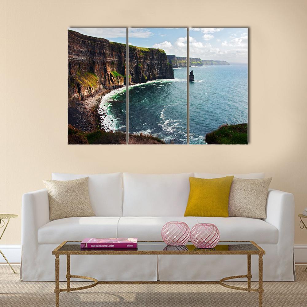 Cliffs Of Moher Canvas Wall Art-3 Horizontal-Gallery Wrap-37" x 24"-Tiaracle