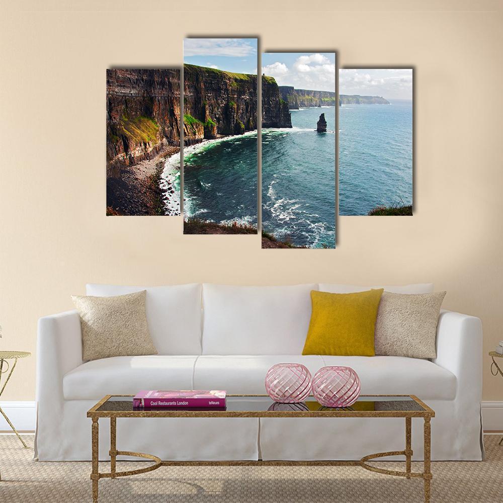 Cliffs Of Moher Canvas Wall Art-4 Pop-Gallery Wrap-50" x 32"-Tiaracle