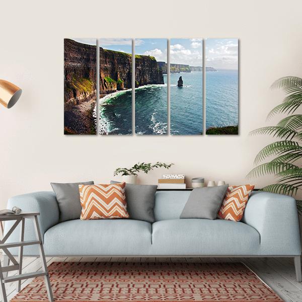 Cliffs Of Moher Canvas Wall Art-5 Horizontal-Gallery Wrap-22" x 12"-Tiaracle