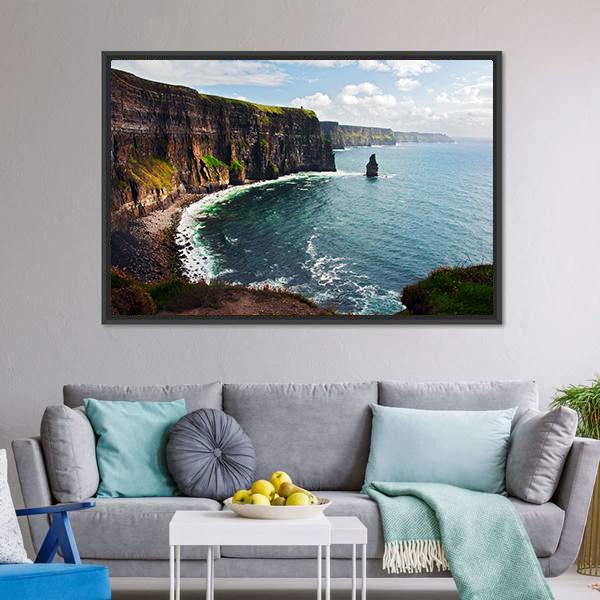 Cliffs Of Moher Canvas Wall Art-3 Horizontal-Gallery Wrap-25" x 16"-Tiaracle