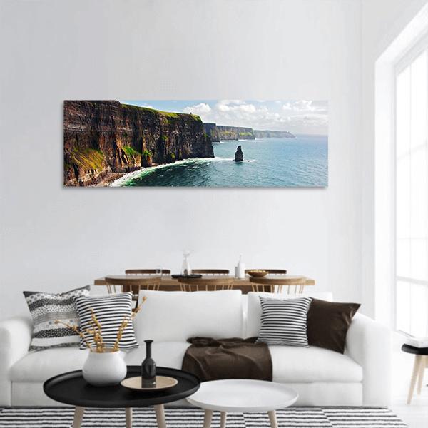 Cliffs Of Moher Panoramic Canvas Wall Art-3 Piece-25" x 08"-Tiaracle