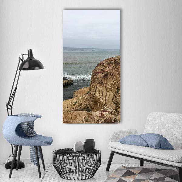 Cliffs On Ocean Vertical Canvas Wall Art-1 Vertical-Gallery Wrap-12" x 24"-Tiaracle