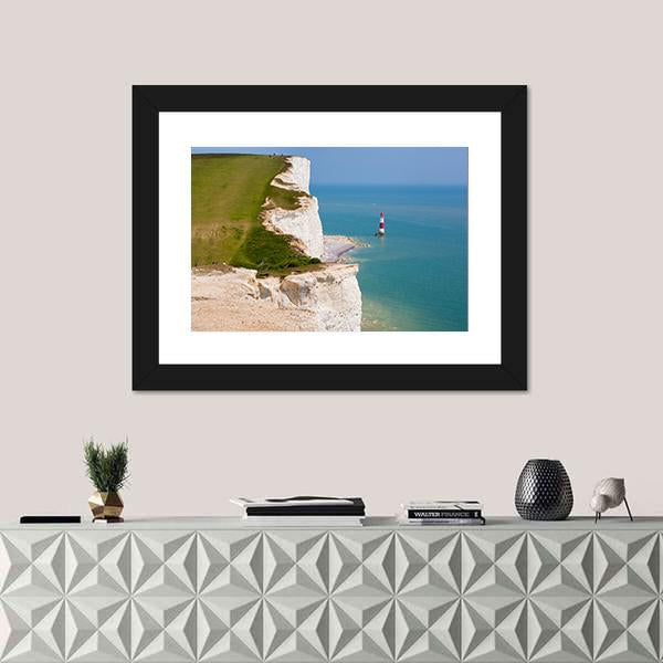 Clifftop In England Canvas Wall Art-1 Piece-Framed Print-20" x 16"-Tiaracle