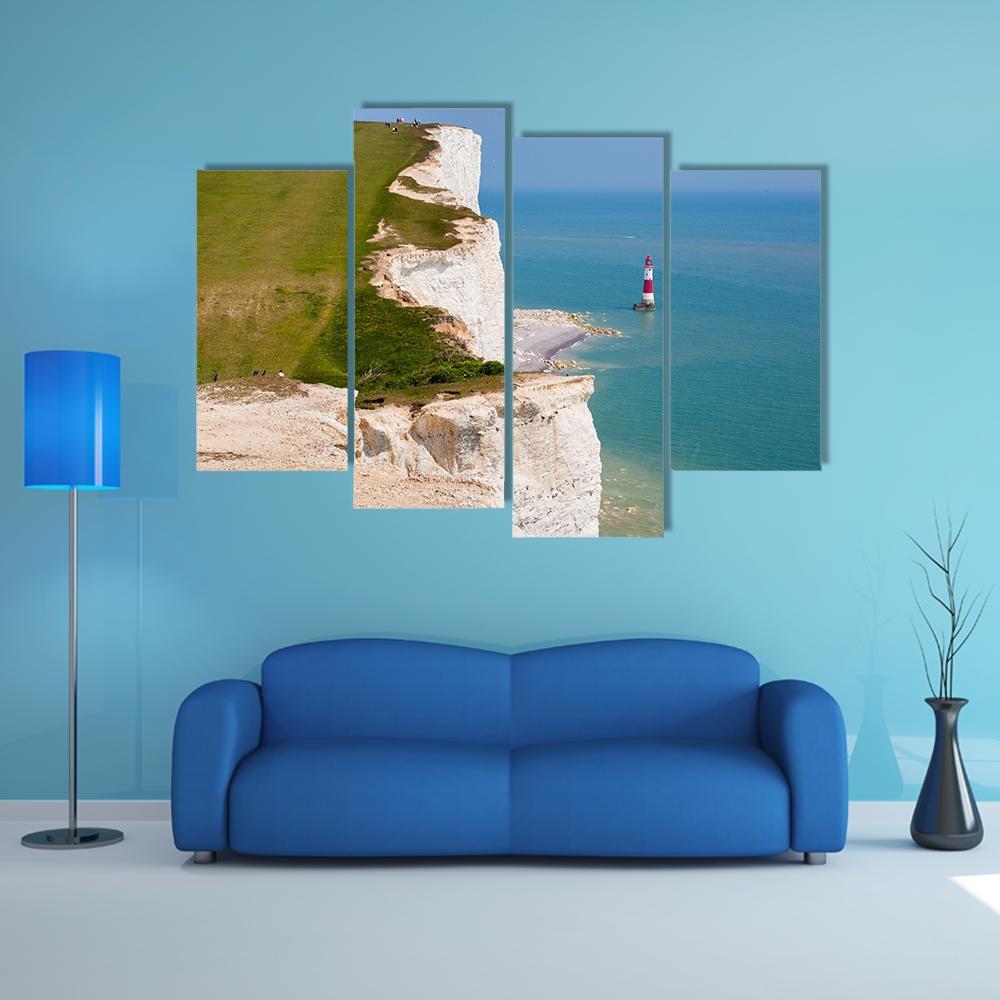 Clifftop In England Canvas Wall Art-4 Pop-Gallery Wrap-50" x 32"-Tiaracle
