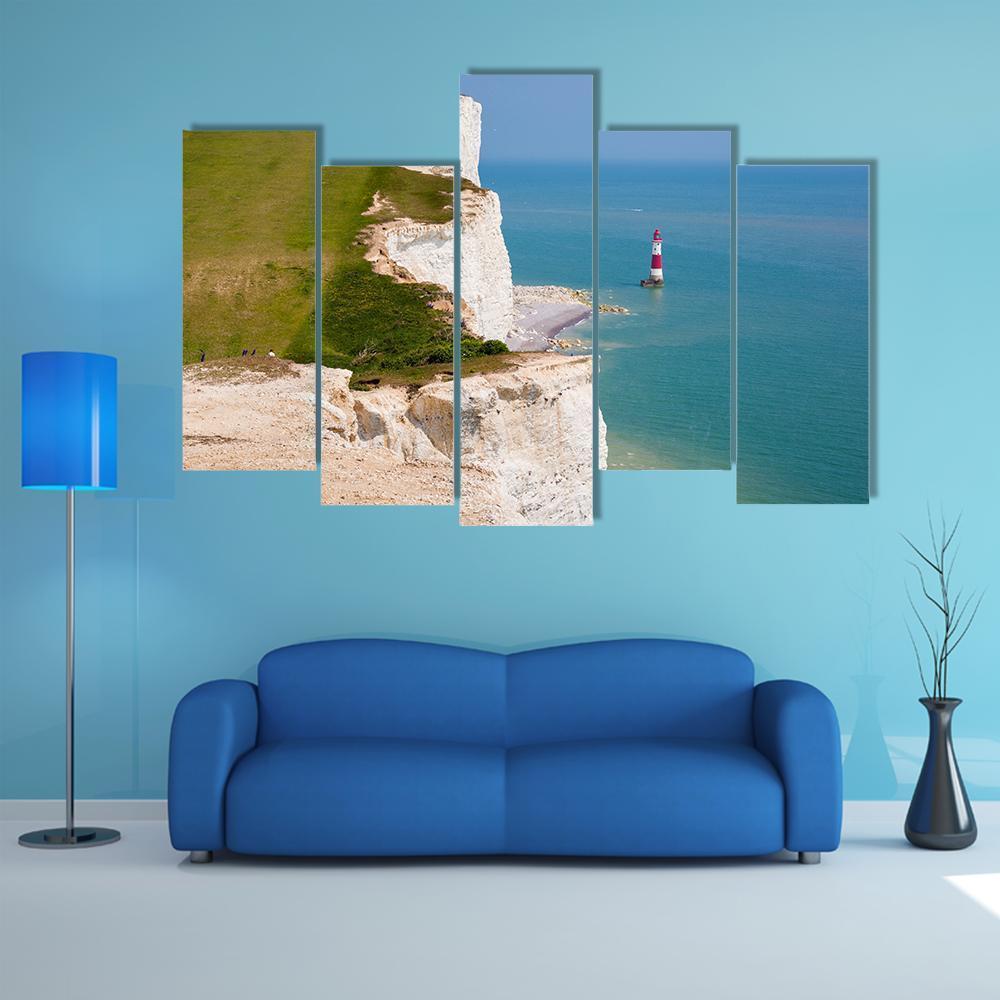 Clifftop In England Canvas Wall Art-5 Pop-Gallery Wrap-47" x 32"-Tiaracle