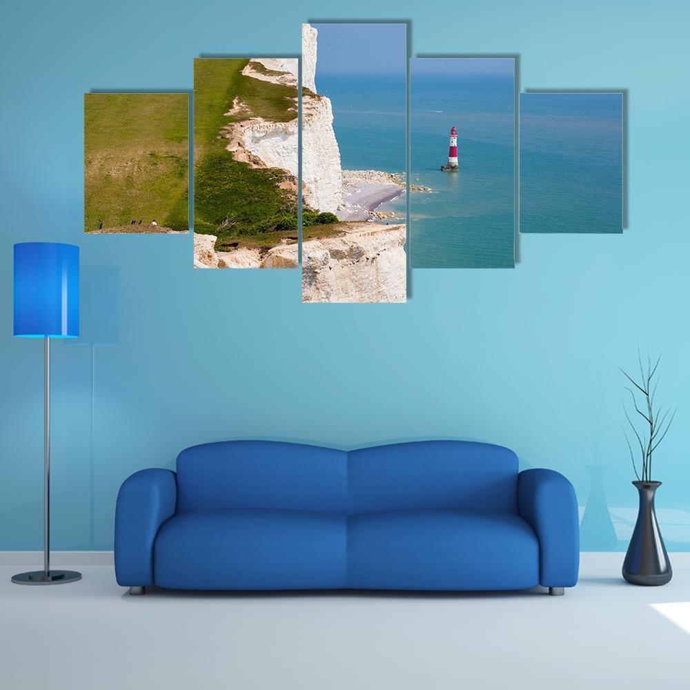Clifftop In England Canvas Wall Art-5 Star-Gallery Wrap-62" x 32"-Tiaracle