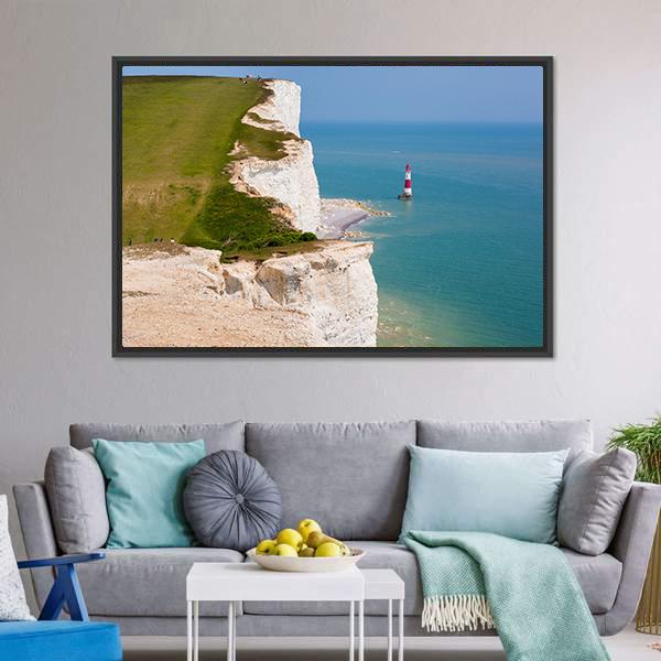 Clifftop In England Canvas Wall Art-3 Horizontal-Gallery Wrap-25" x 16"-Tiaracle