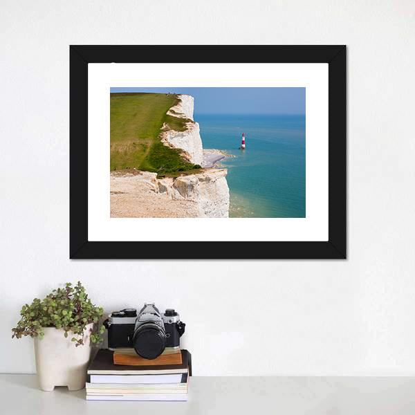 Clifftop In England Canvas Wall Art-1 Piece-Framed Print-20" x 16"-Tiaracle