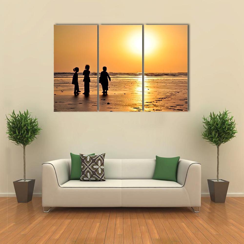 Clifton Beach Karachi Canvas Wall Art-3 Horizontal-Gallery Wrap-37" x 24"-Tiaracle