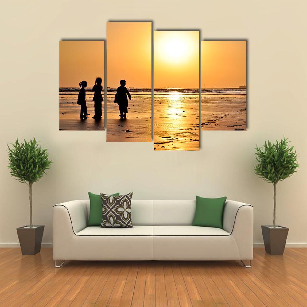 Clifton Beach Karachi Canvas Wall Art-4 Pop-Gallery Wrap-50" x 32"-Tiaracle