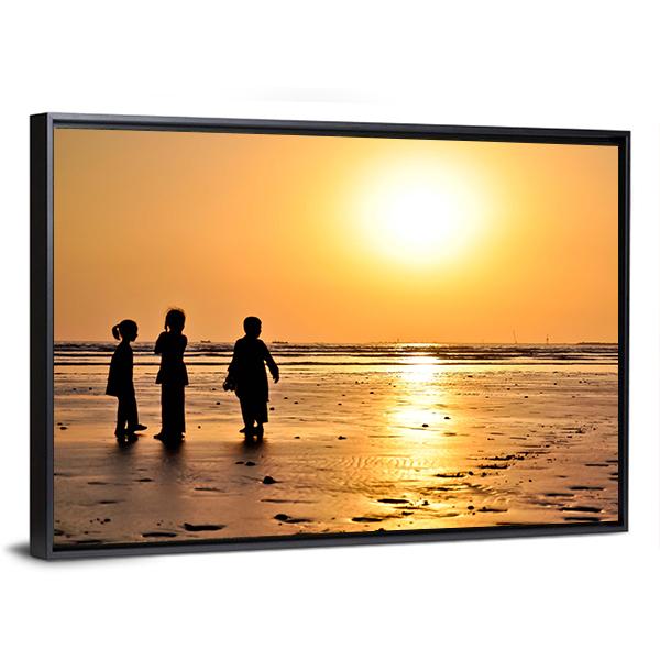Clifton Beach Karachi Canvas Wall Art-3 Horizontal-Gallery Wrap-25" x 16"-Tiaracle