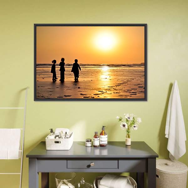Clifton Beach Karachi Canvas Wall Art-3 Horizontal-Gallery Wrap-25" x 16"-Tiaracle