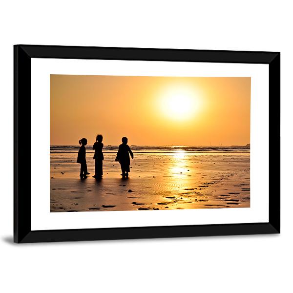 Clifton Beach Karachi Canvas Wall Art-3 Horizontal-Gallery Wrap-25" x 16"-Tiaracle