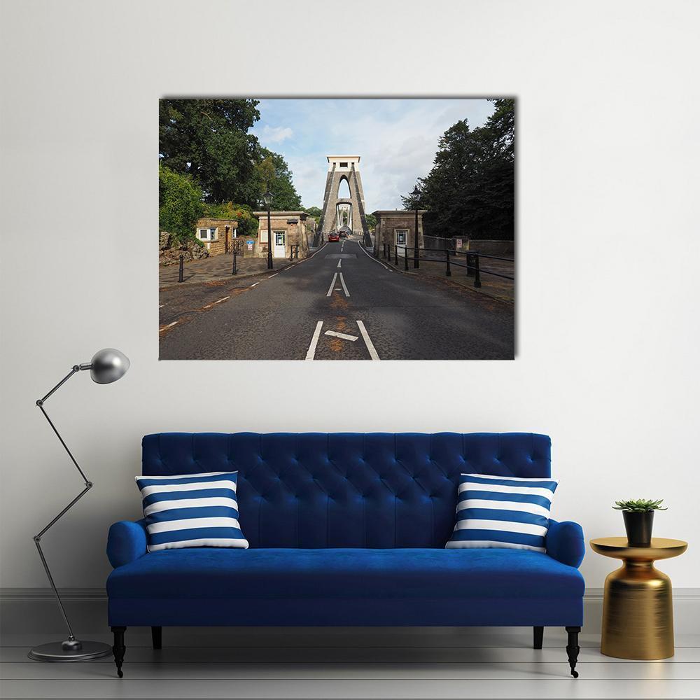Clifton Suspension Bridge Canvas Wall Art-1 Piece-Gallery Wrap-48" x 32"-Tiaracle