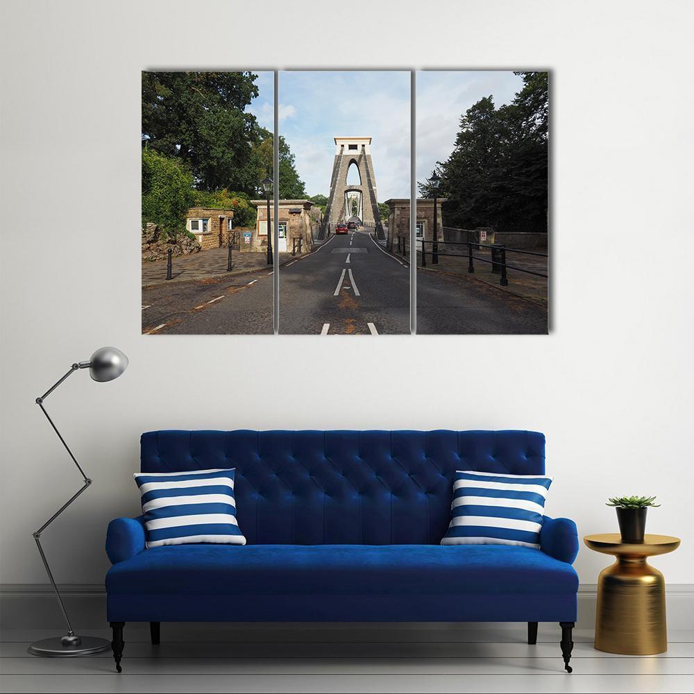 Clifton Suspension Bridge Canvas Wall Art-3 Horizontal-Gallery Wrap-37" x 24"-Tiaracle