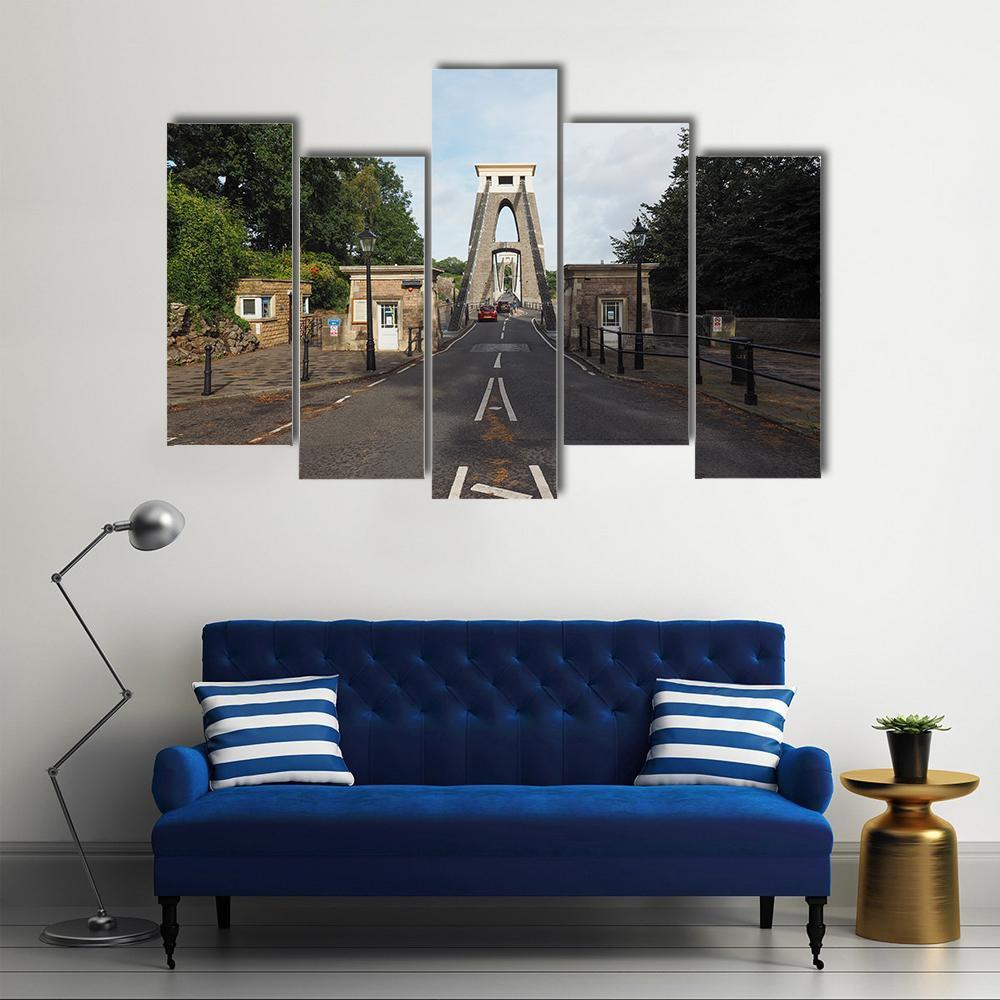 Clifton Suspension Bridge Canvas Wall Art-5 Pop-Gallery Wrap-47" x 32"-Tiaracle