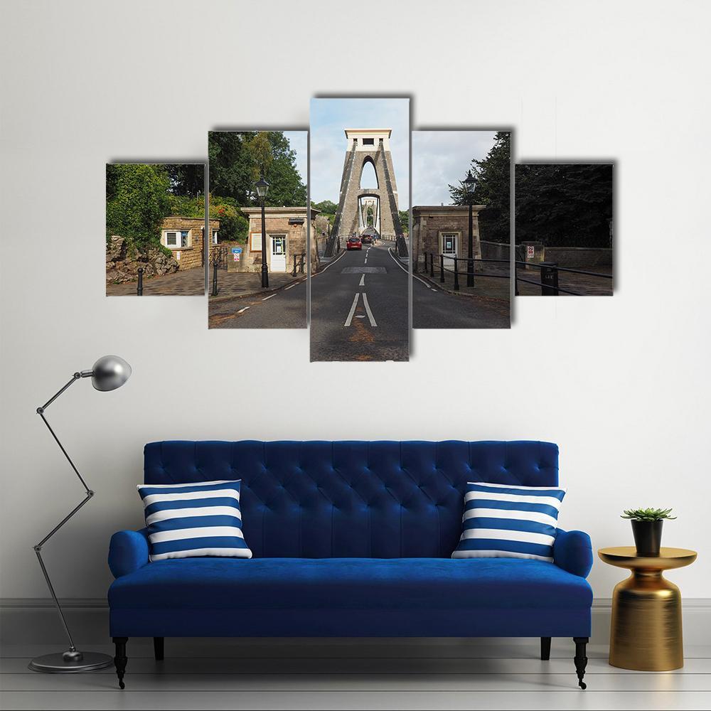Clifton Suspension Bridge Canvas Wall Art-5 Star-Gallery Wrap-62" x 32"-Tiaracle